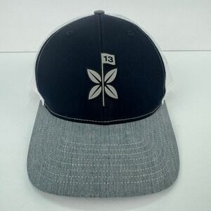 Richardson Style 112 Trucker Hat Cap Golf Flag Logo Gray Black Adjustable
